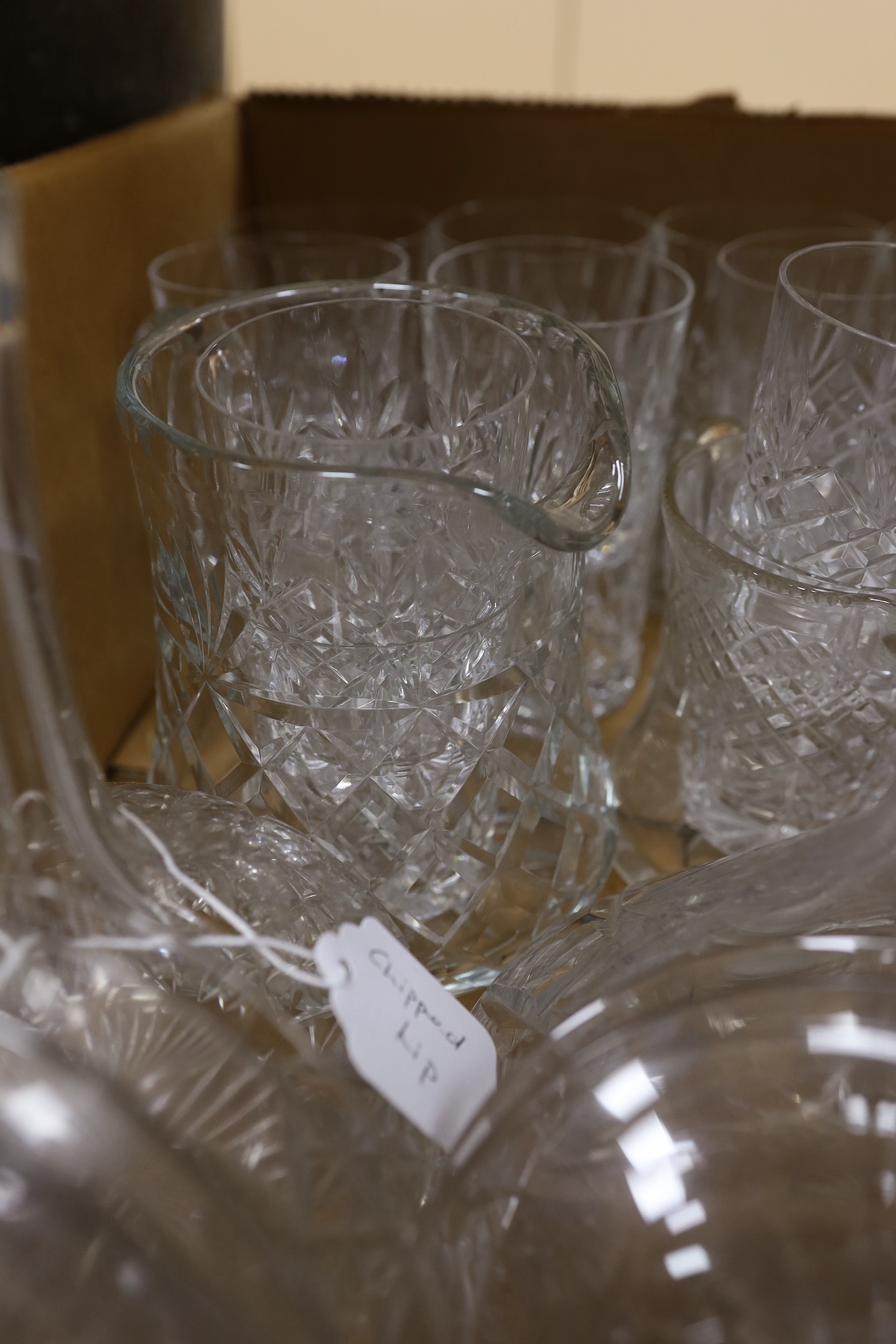 A quantity of cut glassware - 1 box